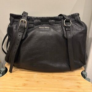Miu miu black leather bag